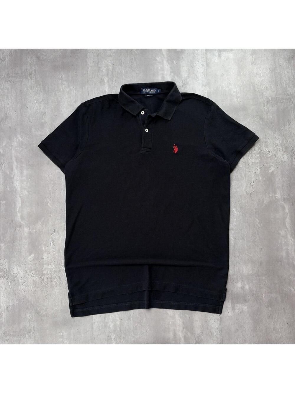 Y2K Black U.S. Polo Assn Grunge Skater Polo Shirt